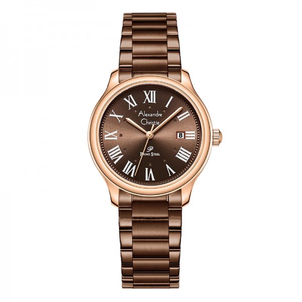 Alexandre Christie AC 1042 Rosegold Brown Steel Lady LDFROBO Alexandre Christie AC 1042 Rosegold Brown Steel Lady LDFROBO